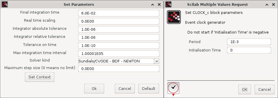 Simulation->Setup参数 & CLOCK_c设置
